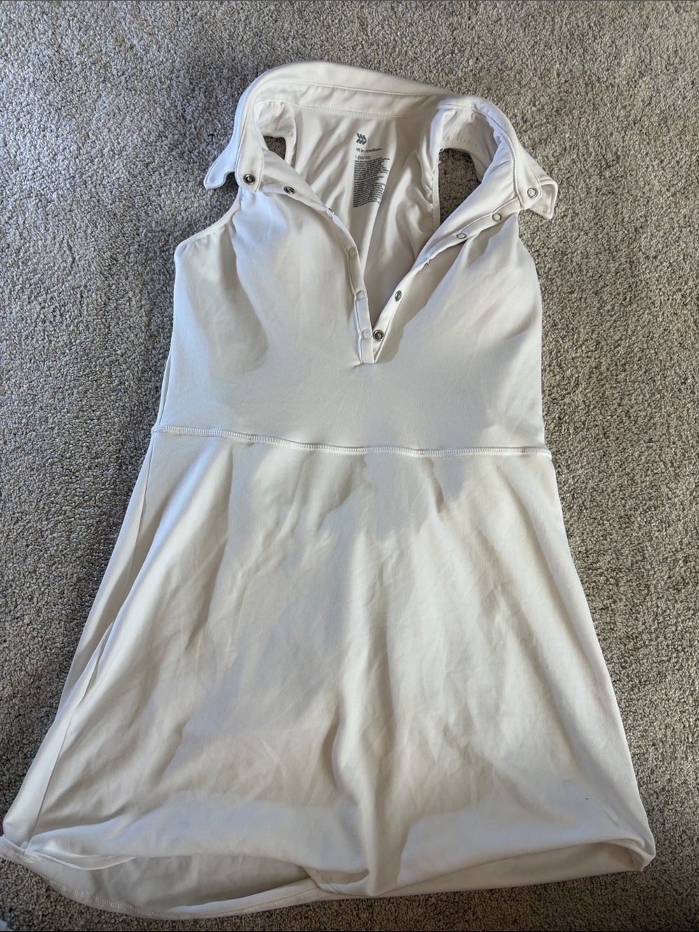 all in motion White Sleeveless Polo Dress with Snap Collar Detail